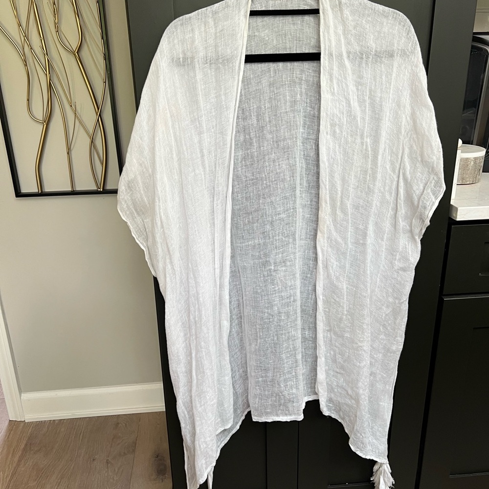 White Sheer Linen coverup.